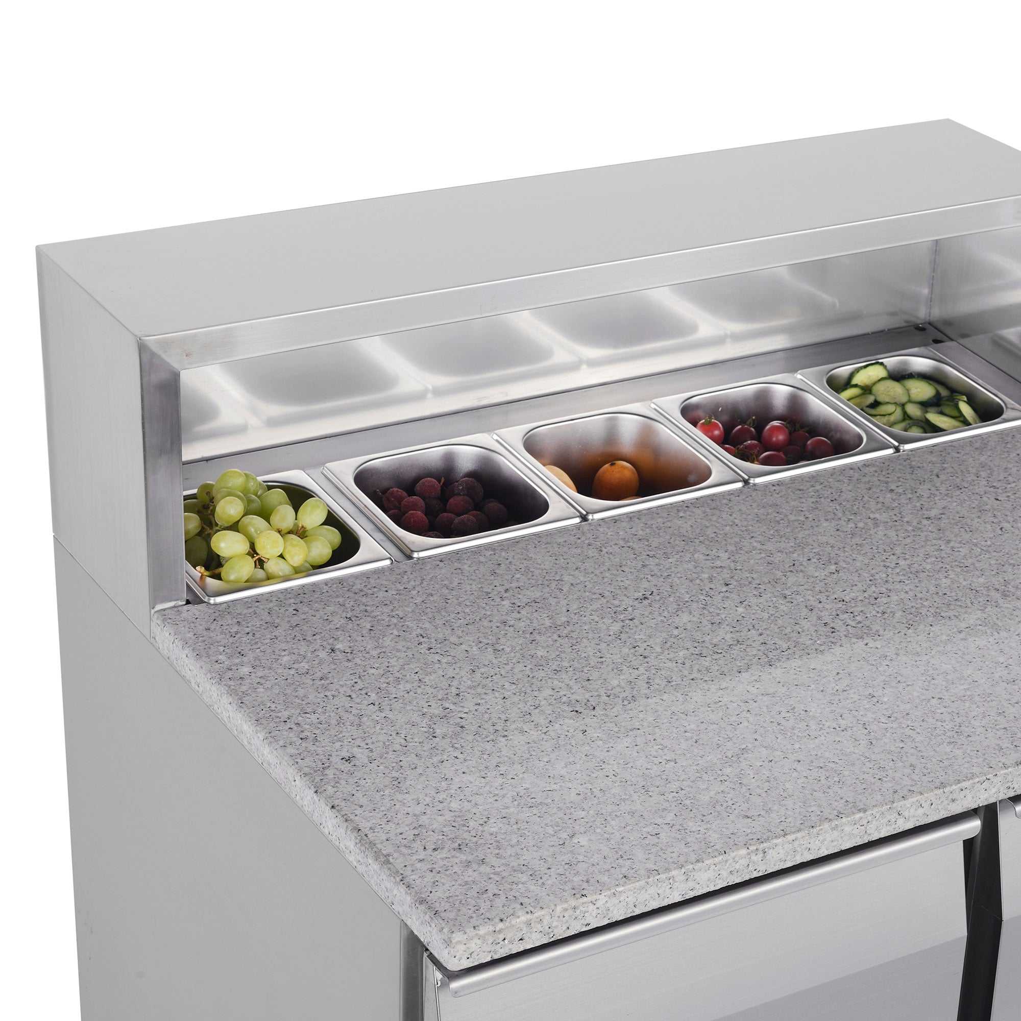 Carina Refrigerated Salad Workbench Stainless Steel Pizza and Salad Preparation Counter Commercial Display Case (PS900)