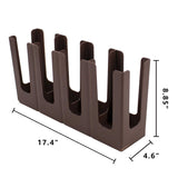 Black 4-Section Slanted Countertop Cup and Lid Organizer
