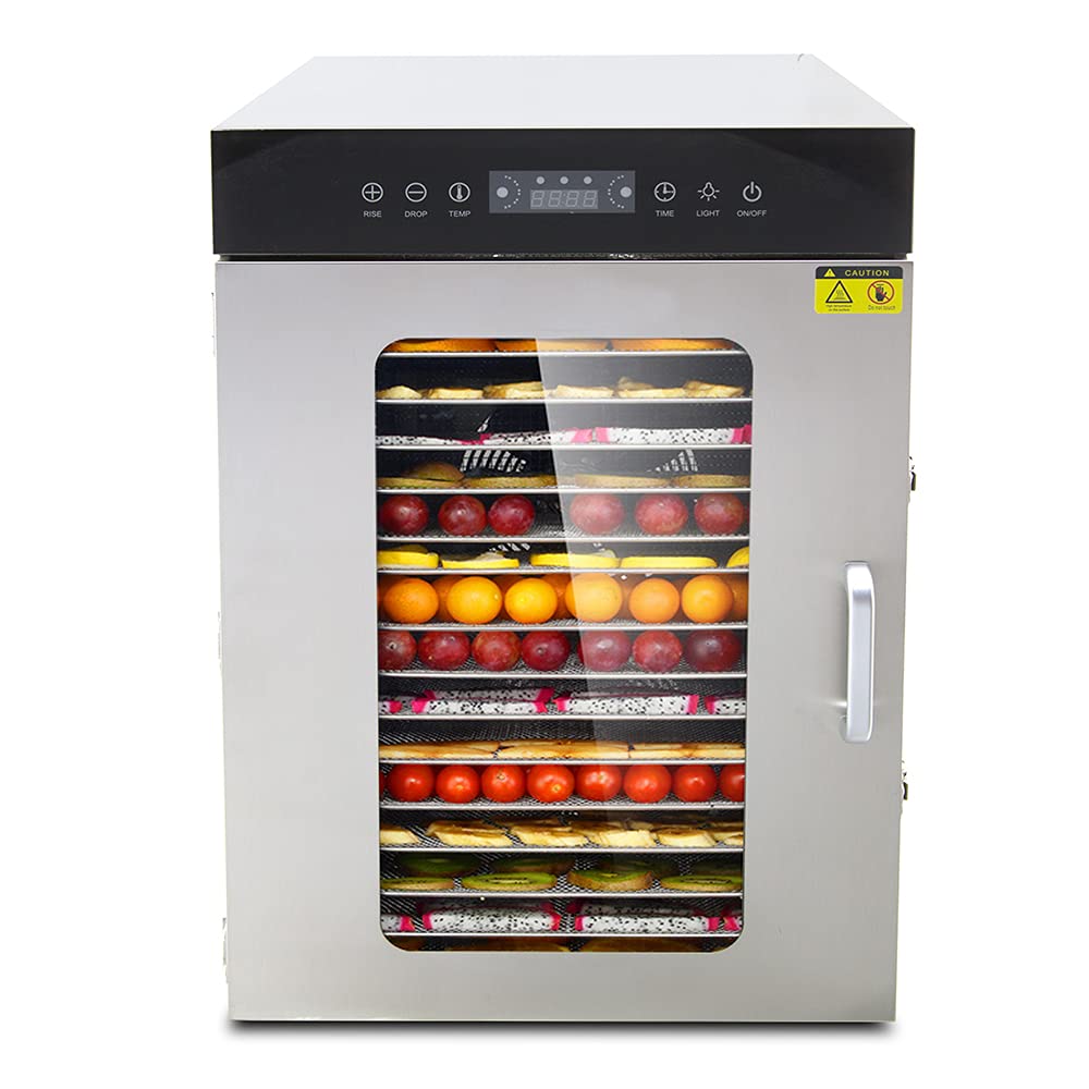 Hakka Commercial 12 Tray Food Dehydrator Electric Meat Fruit Jerky Dryer  Machine, 1500W