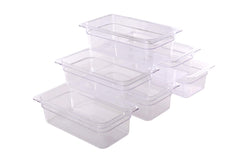 Hakka 6 Pack 1/3 Size Food Pan 2.5" Deep Polycarbonate Storage Prep Container
