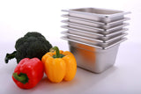 Hakka 1/6 Size Stainless Steel Food Pans,4"Deep Gastronorm Containers- Pack of 6