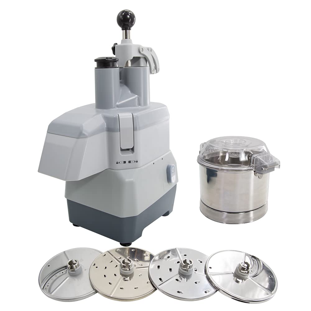 Hakka Combination Food Processor with 3 Qt. Stainless Steel Bowl, Continuous Feed & 4 Discs - 1 hp