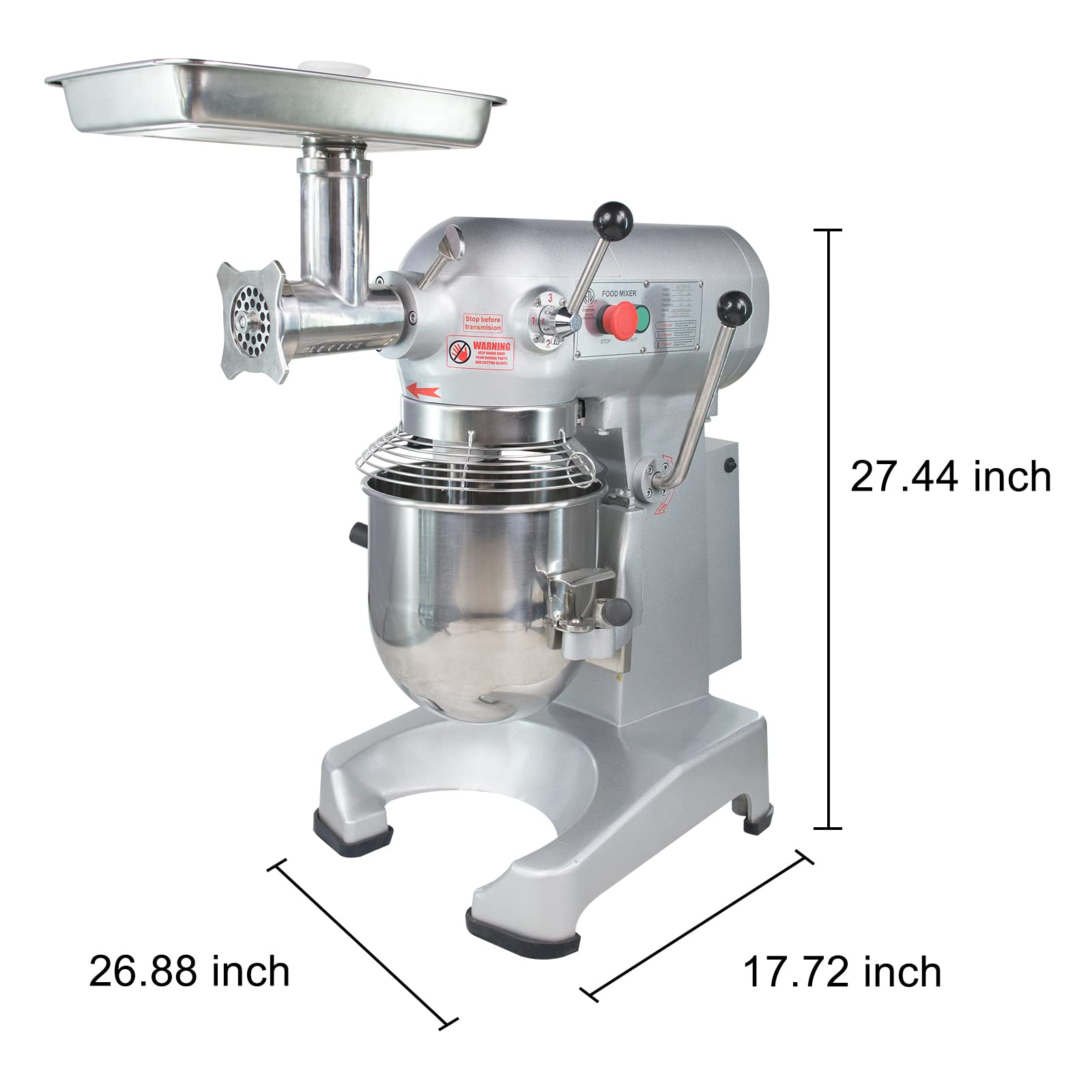 Hakka 10 Quart Commercial PLANETARY Mixers 3 Funtion Stainless Steel Food Mixers