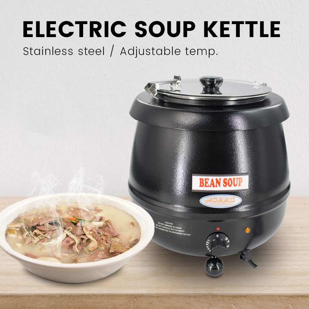 Warmer, Soup Kettle Warmer,Countertop Food Warmer for Soup with Spoon and  Hinged Lid and Detachable