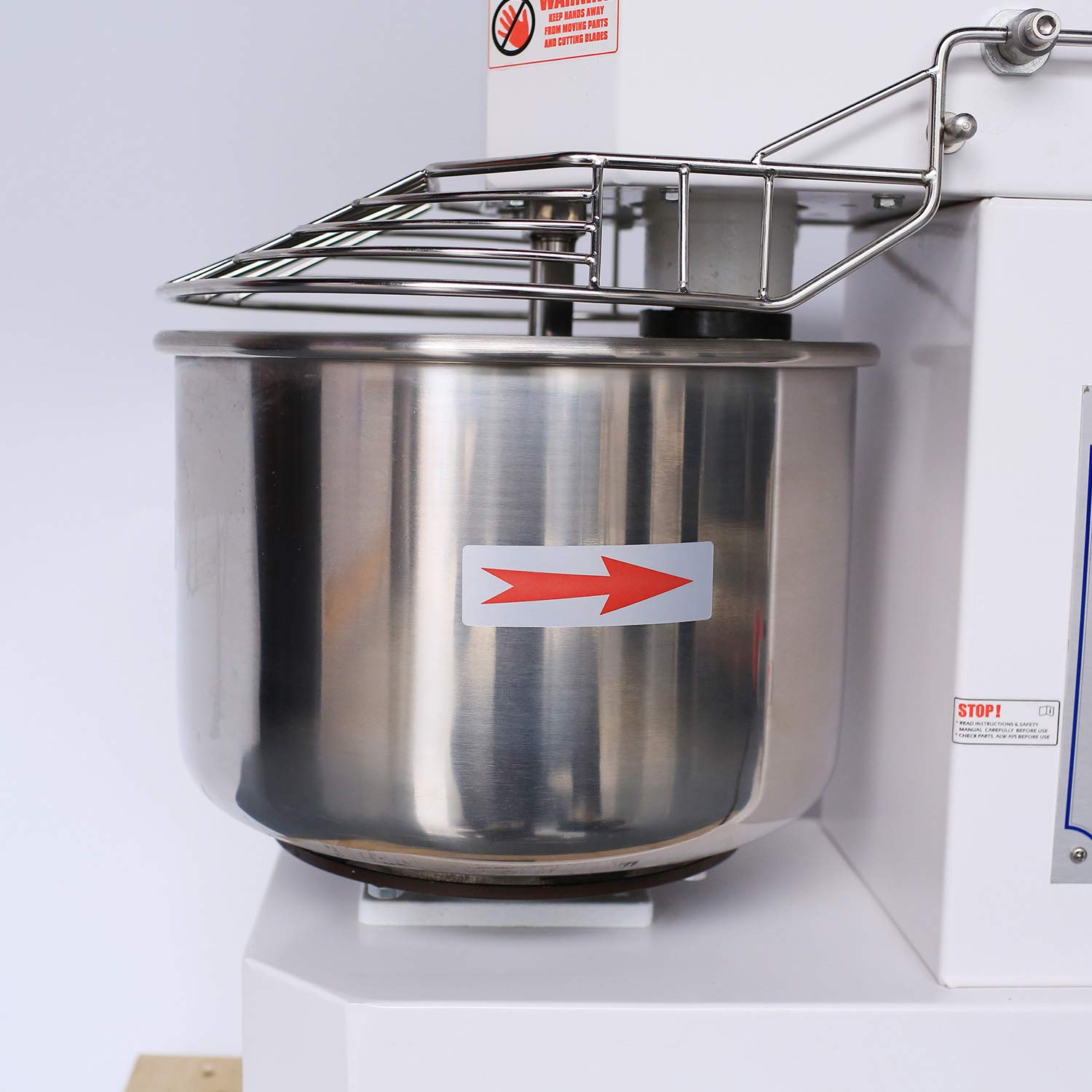 Hakka Commercial Dough Mixer, 40 Qt Spiral Mixer Food Mixer Machine with Food-grade Stainless Steel Bowl, Security Shield & Timer