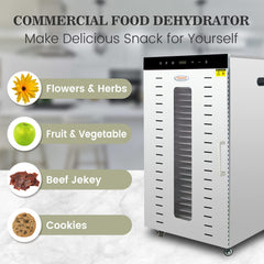 Hakka Stainless Steel Food Dehydrator 24 Layers Fruit Vegetable Dryer Machine, 2000W