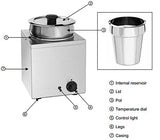EasyRose Commercial Food Warmer 2X6.9QT Round Soup Pot Steam Table Food Warmer Buffet Bain Marie Pot with Temperature Control & Lids - 110V, 400W