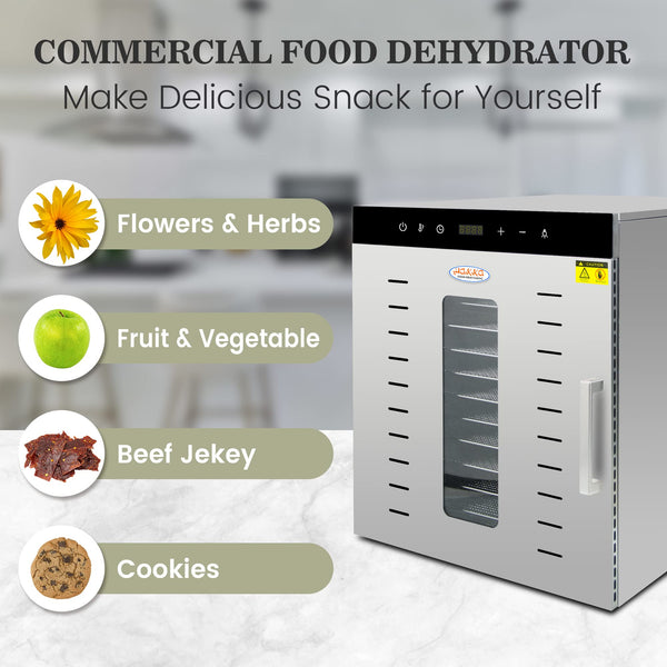 Food Dehydrator Fruit Vegetable Meat Drying Machine Snack Dryer 8 Trays  Stainles