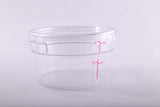 Hakka 2 Qt Commercial Grade Round Food Storage Containers with Lids,Polycarbonate,Clear - Case of 5