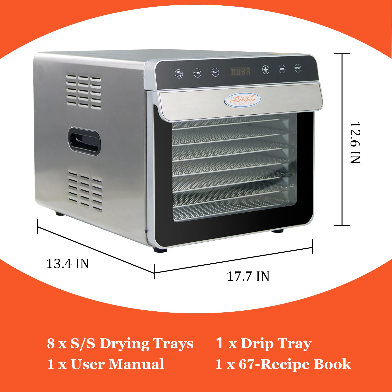 Hakka Food Dehydrator, 8 trays Food Dehydrator Machine for Jerky/Veget –  Hakka Brothers Corp